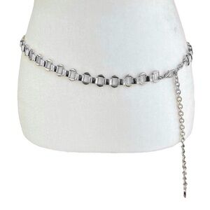 The Limited Y2K Chain Link Belt Silver Tone Waist Hip Lobster Clasp Adjustable M